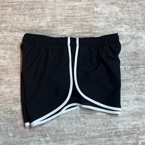 Nike Women’s XL Black White Stripe Dri Fit Running Shorts Lined Athletic New - Picture 4 of 8